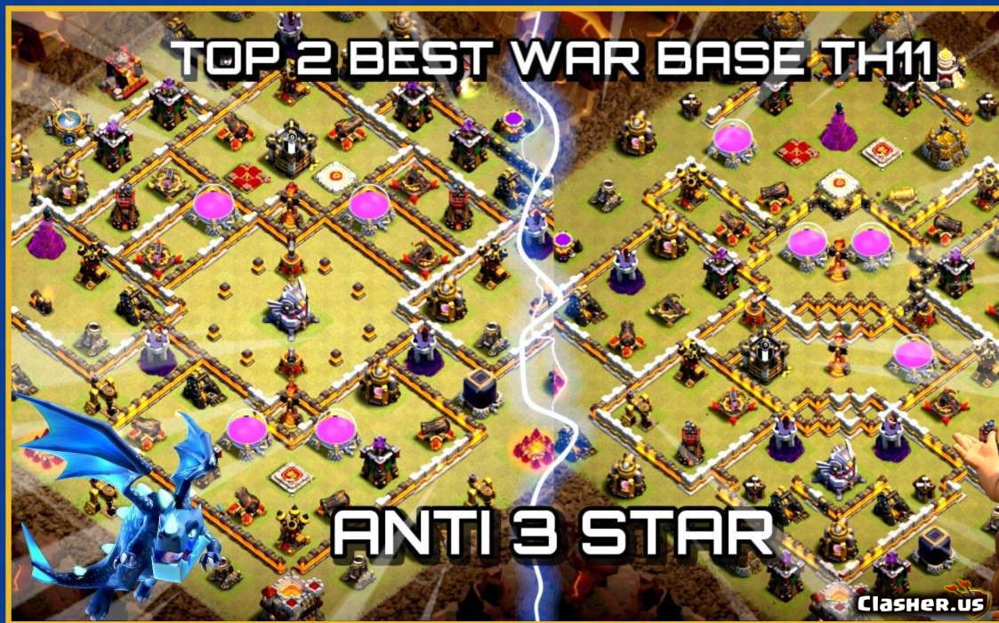 Clash Of Clans Th 11 War Base Copy Base [Town Hall 11] TH11 War/Trophy base #1718 [With Link] [9-2022