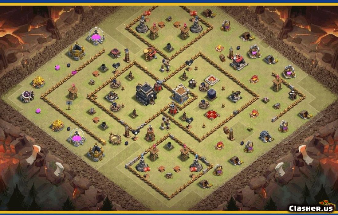 Town Hall 9 War Base Copy Link Copy Base [Town Hall 9] TH9 War/Trophy base #1455 [With Link] [10-2022
