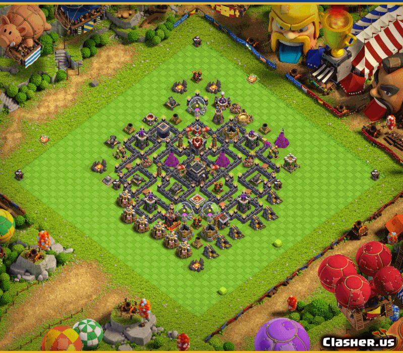 Town Hall 9 War Base Copy Link Copy Base [Town Hall 9] TH9 War/Trophy base #1468 [With Link] [10-2022