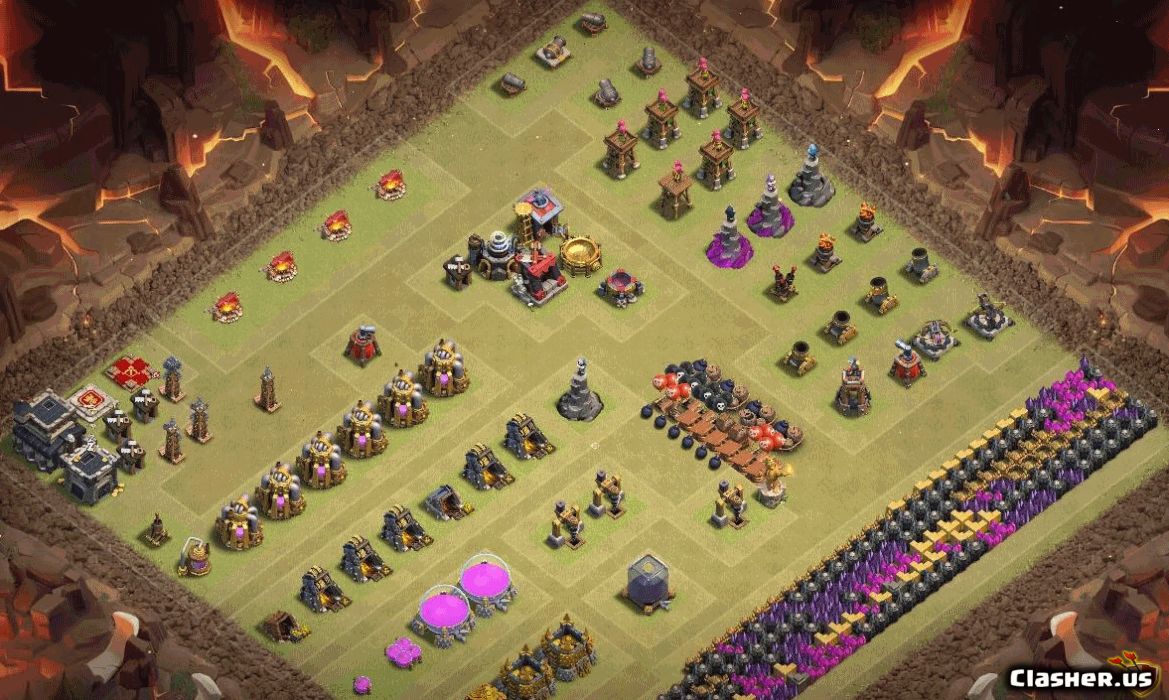 HIMB Made a TH9 trophy base, What could I do to make it better ? How many  trophy before it stops working in your opinion ? I made it with hogs in