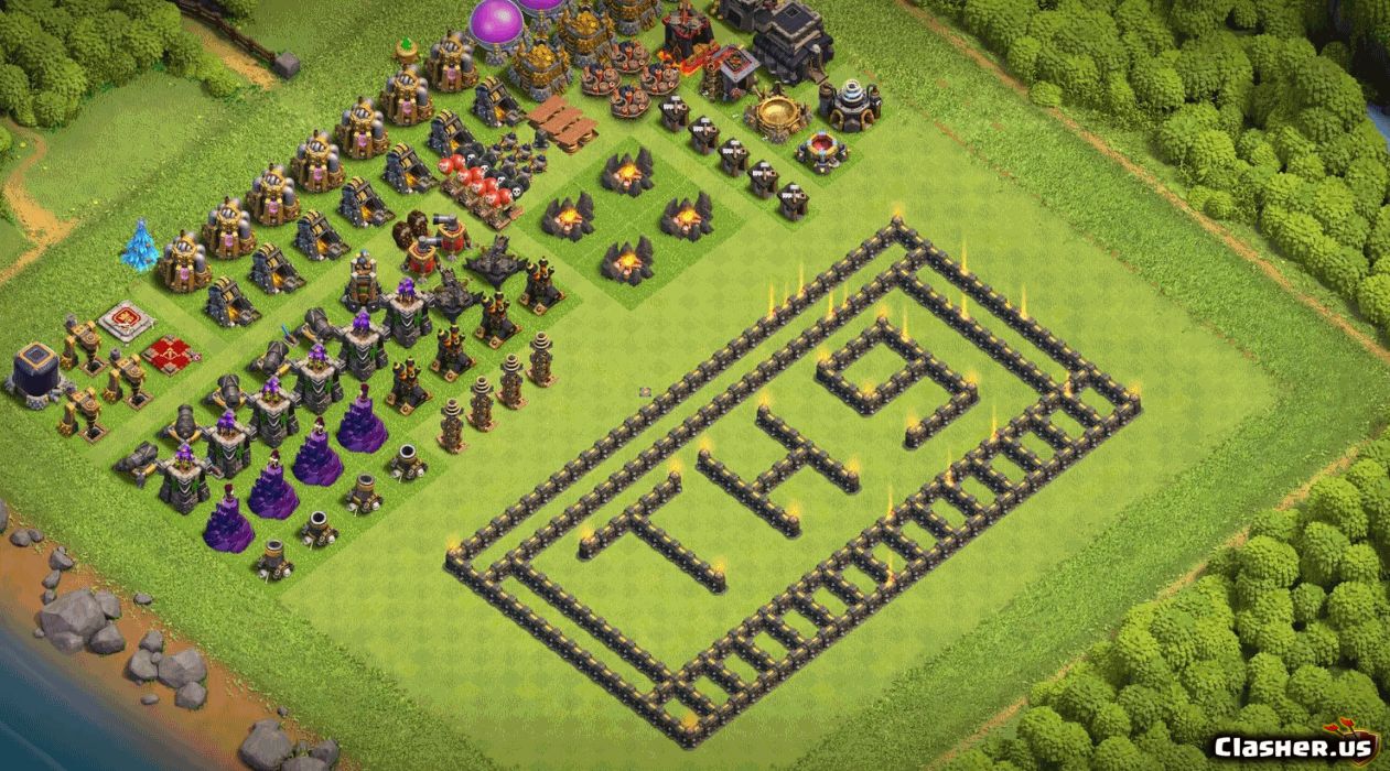 Town Hall 9 War Base Copy Link Copy Base [Town Hall 9] TH9 War/Trophy base #4B57954D [With Link] [3
