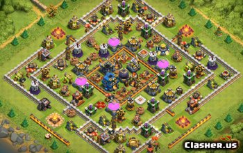 town hall 12, trophy/farming/war base layout #40