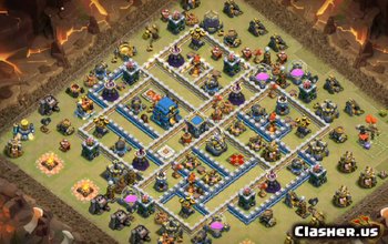 town hall 12, war base layout #45