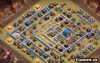 town hall 12, hybrid/war base layout #51