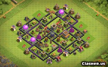 town hall 8, farming/trophy/hybrid base layout #65