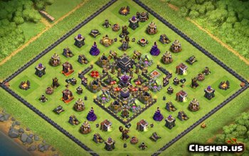 town hall 9, farming/trophy/hybrid base layout #68