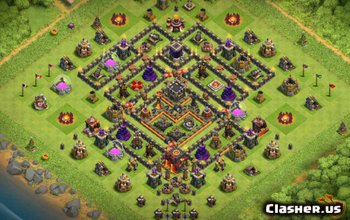 town hall 10, trophy base layout #71