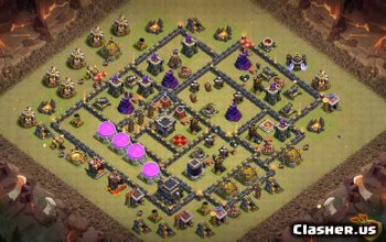 town hall 9, war base layout #73