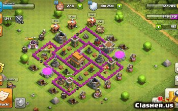 town hall 6, farming/hybrid/war/trophy base layout #94