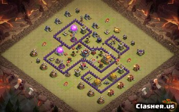 town hall 7, war/hybrid base layout #101