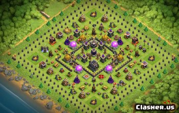 town hall 9, hybrid base layout #110