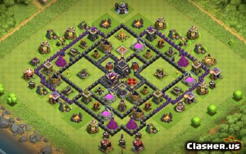 town hall 9, trophy/war base layout #120