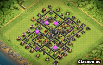 town hall 9, war/trophy base layout #134