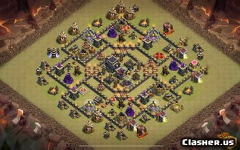 town hall 9, war/hybrid base layout #140