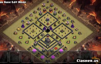 town hall 9, war/trophy base layout #141