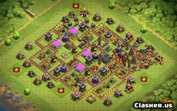 town hall 10, farming/war base layout #157