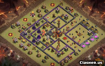 town hall 10, war base layout #160