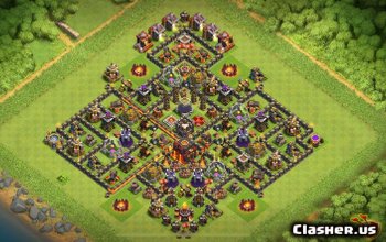 town hall 10, farming base layout #165