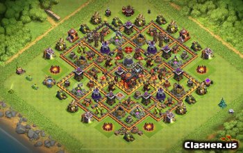 town hall 10, trophy base layout #168