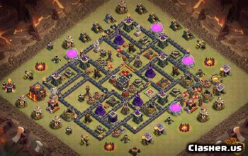 town hall 10, war base layout #172