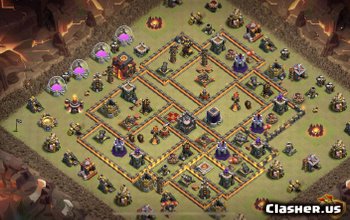 town hall 10, war base layout #175