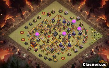 town hall 10, war base layout #177