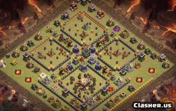 town hall 11, war base layout #185