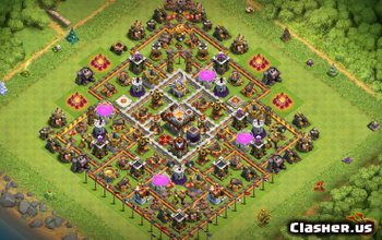 town hall 11, farming/trophy/hybrid base layout #193