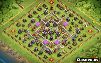 town hall 11, trophy/farming base layout #195