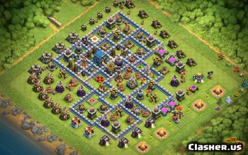 town hall 12, trophy/war base layout #207