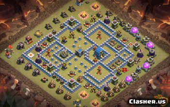 town hall 12, funny/hybrid/war base layout #212