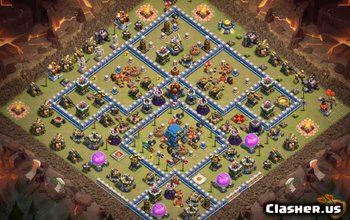 town hall 12, war base layout #222