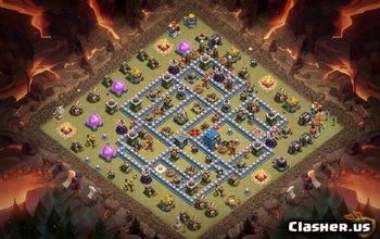 town hall 12, war base layout #233