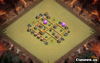 town hall 5, war/trophy base layout #309