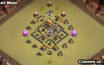 town hall 5, war/trophy base layout #311