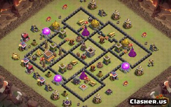 town hall 8, war base layout #367