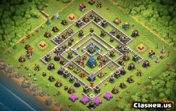 town hall 12, war/trophy base layout #373