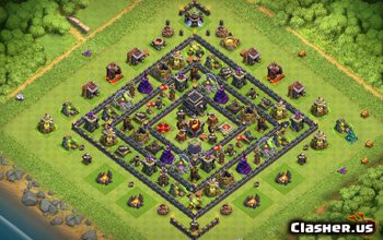 town hall 9, farming/trophy base layout #376