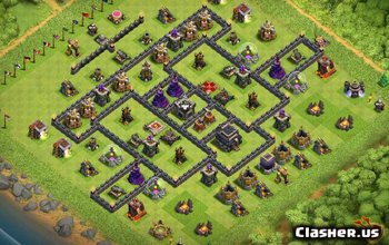 town hall 9, trophy base layout #381