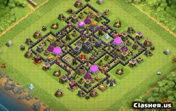 town hall 9, farming/trophy/war base layout #385