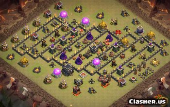 town hall 9, war/hybrid base layout #391