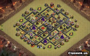 town hall 9, war base layout #393