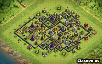 town hall 9, farming/trophy base layout #395