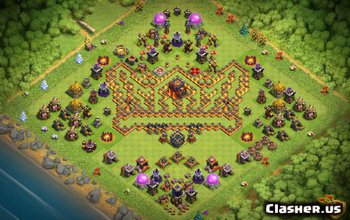 town hall 10, funny/hybrid base layout #404