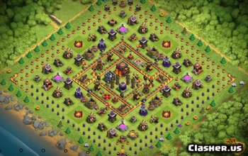 town hall 10, trophy base layout #413