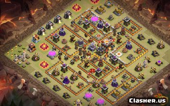 town hall 11, war/trophy base layout #439