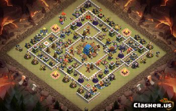 town hall 12, war/trophy base layout #445