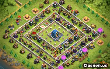 town hall 12, trophy/war base layout #455