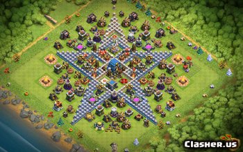 town hall 12, funny/hybrid/trophy/farming base layout #461