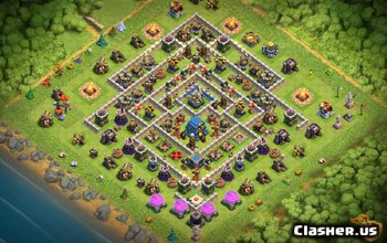 town hall 12, trophy/war base layout #463